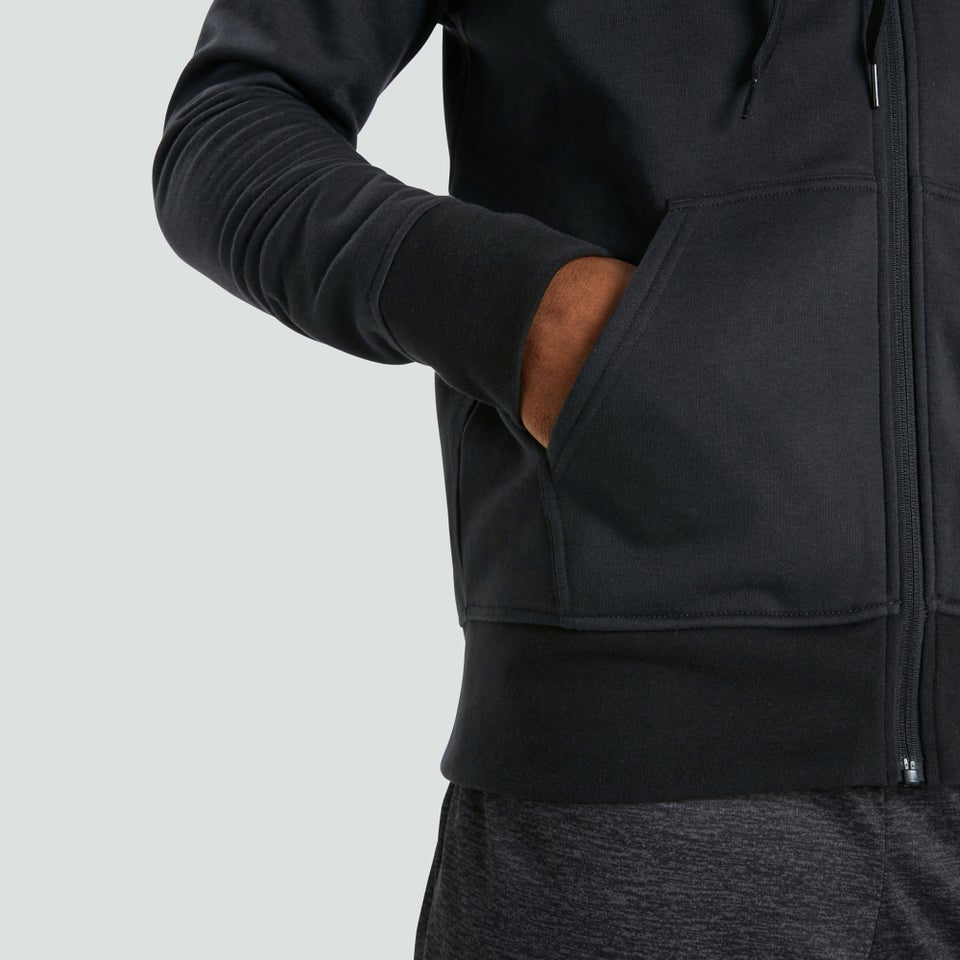 Mens Zip Thru Fleece Hoody Blue