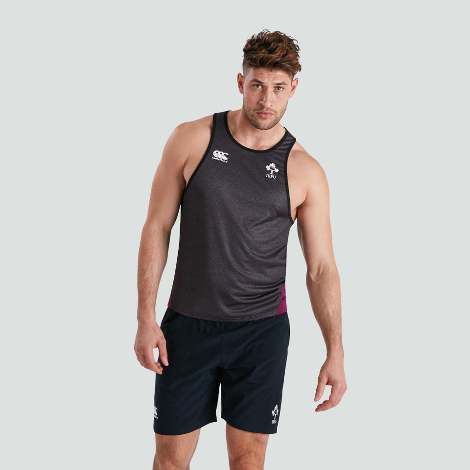 Mens Ireland Poly Singlet Black