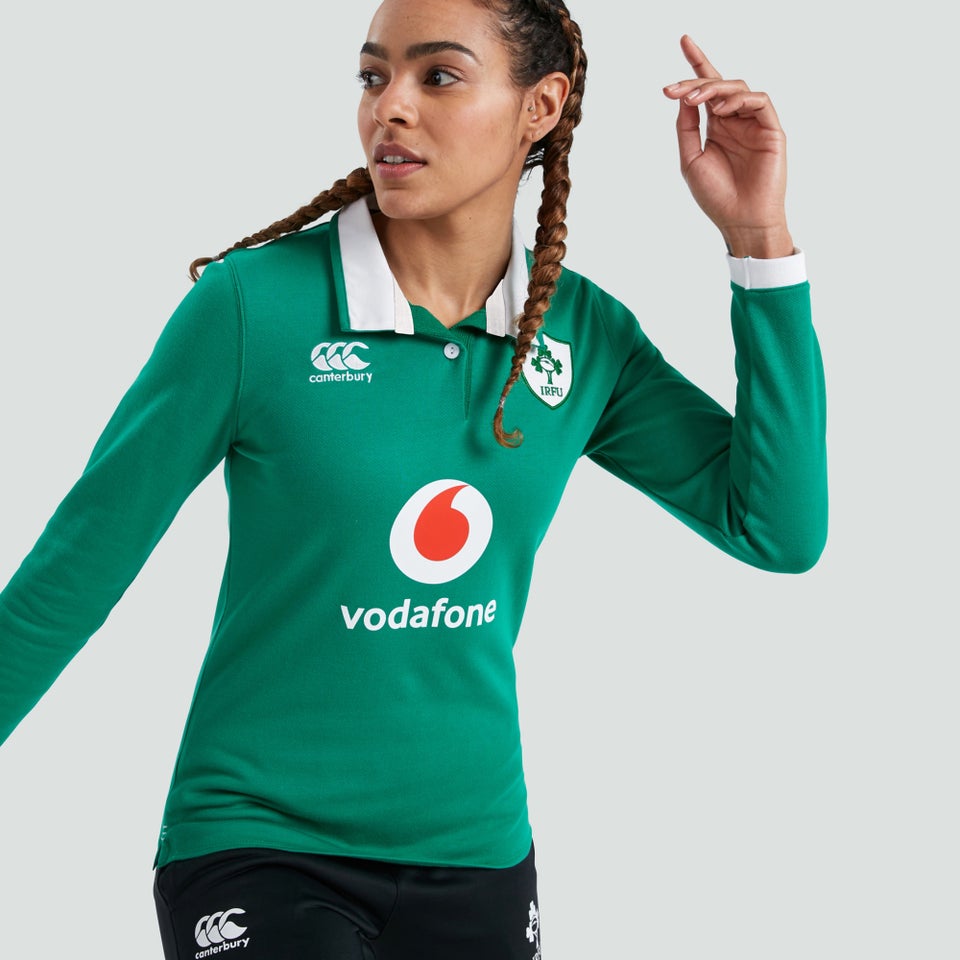 Womens Ireland Vapodri Home Long Sleeved Classic Jersey Green