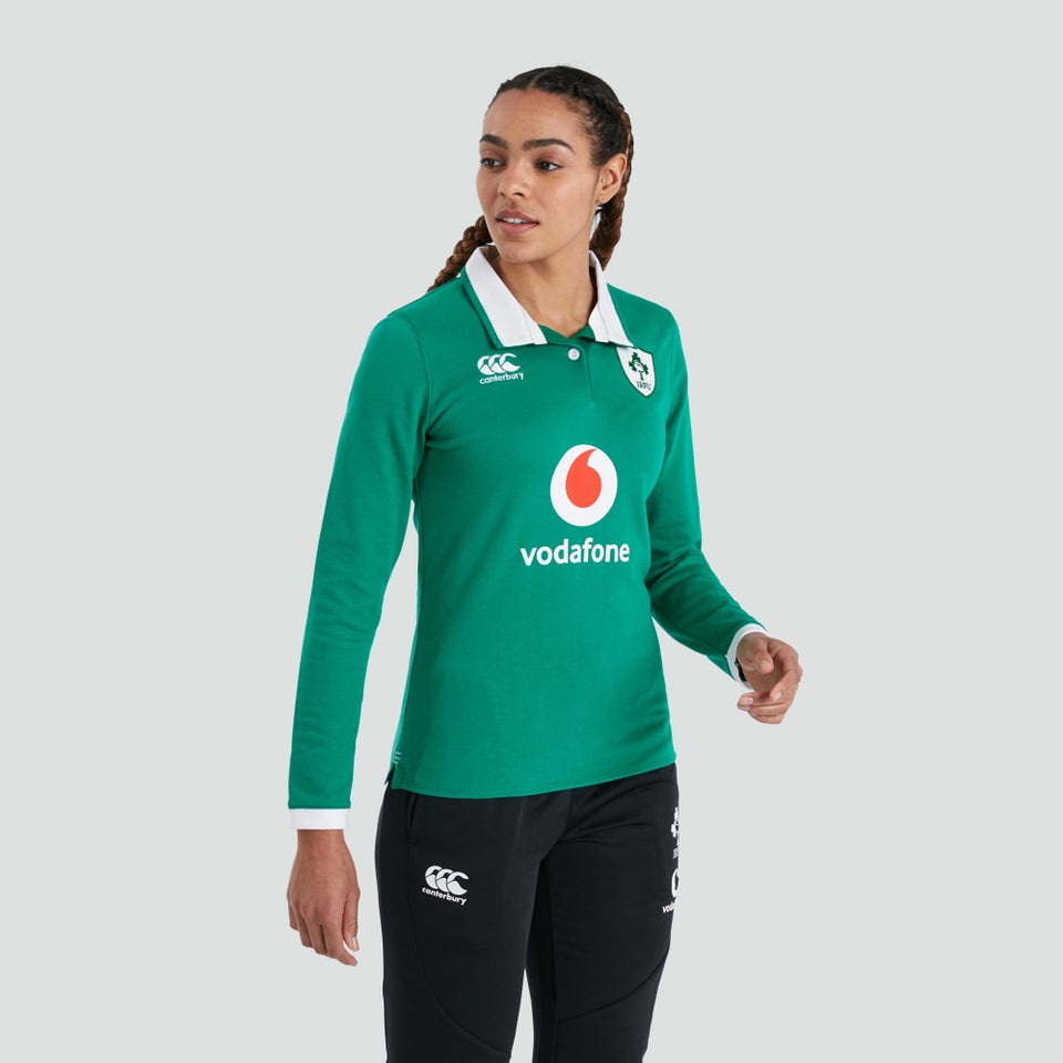 Womens Ireland Vapodri Home Long Sleeved Classic Jersey Green