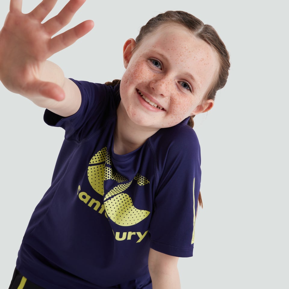 Junior Unisex Vapodri Superlight Training Logo Tee Purple