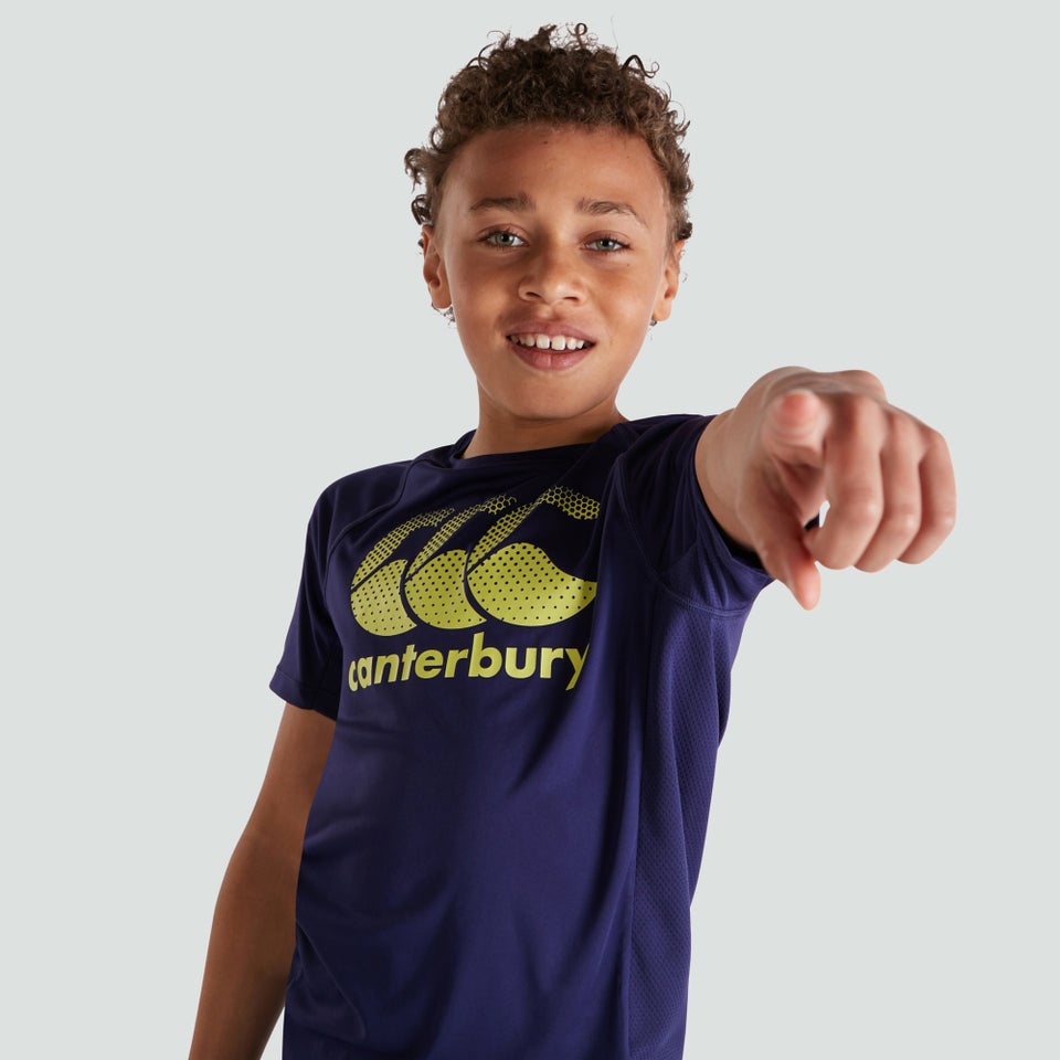 Junior Unisex Vapodri Superlight Training Logo Tee Purple