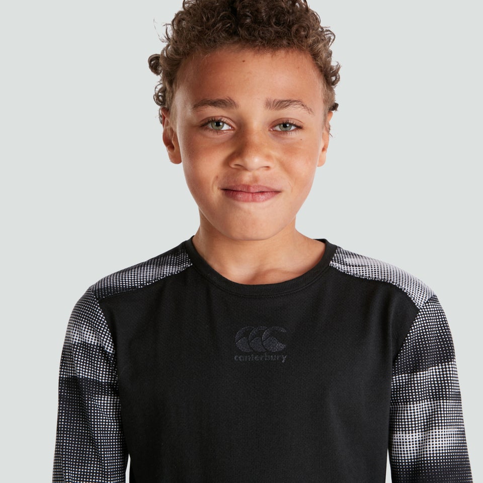 Junior Unisex Vapodri Long Sleeved Training Tee Black