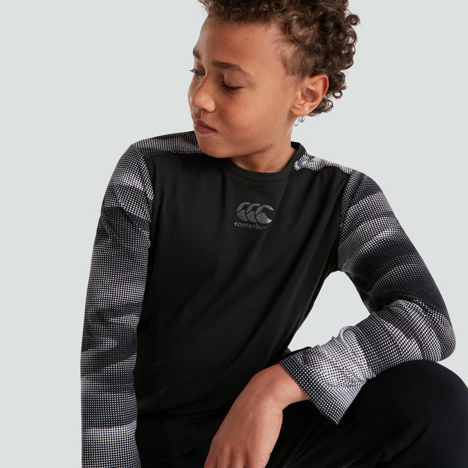 Junior Unisex Vapodri Long Sleeved Training Tee Black