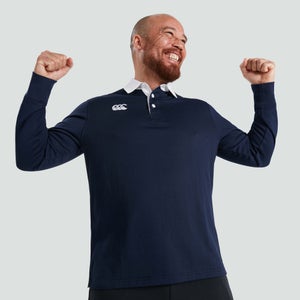 Mens Long Sleeved Retro Jersey Navy