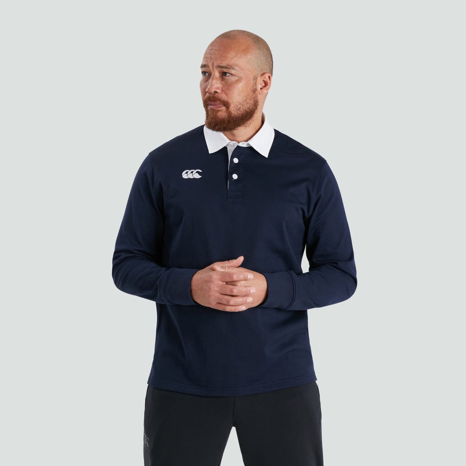 Mens Long Sleeved Retro Jersey Navy