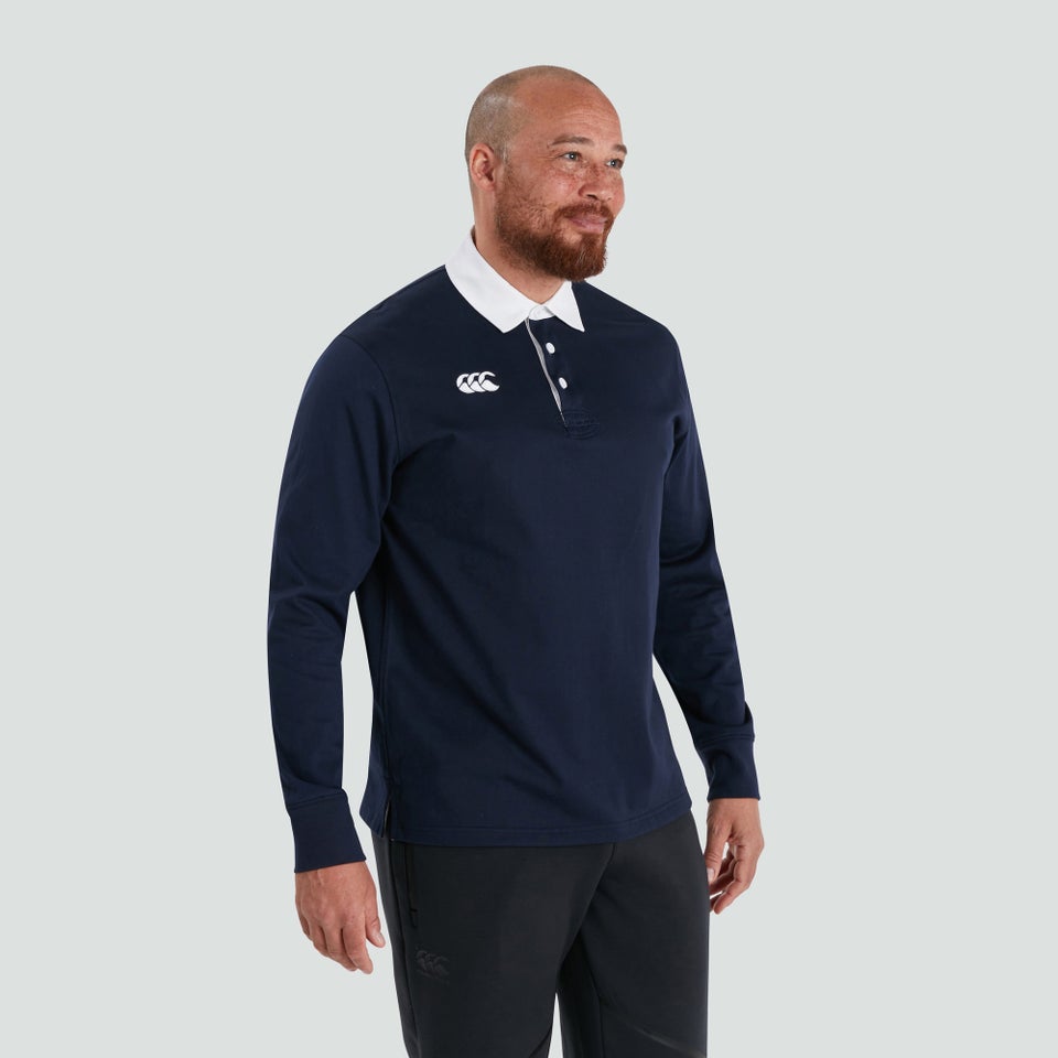 Mens Long Sleeved Retro Jersey Navy