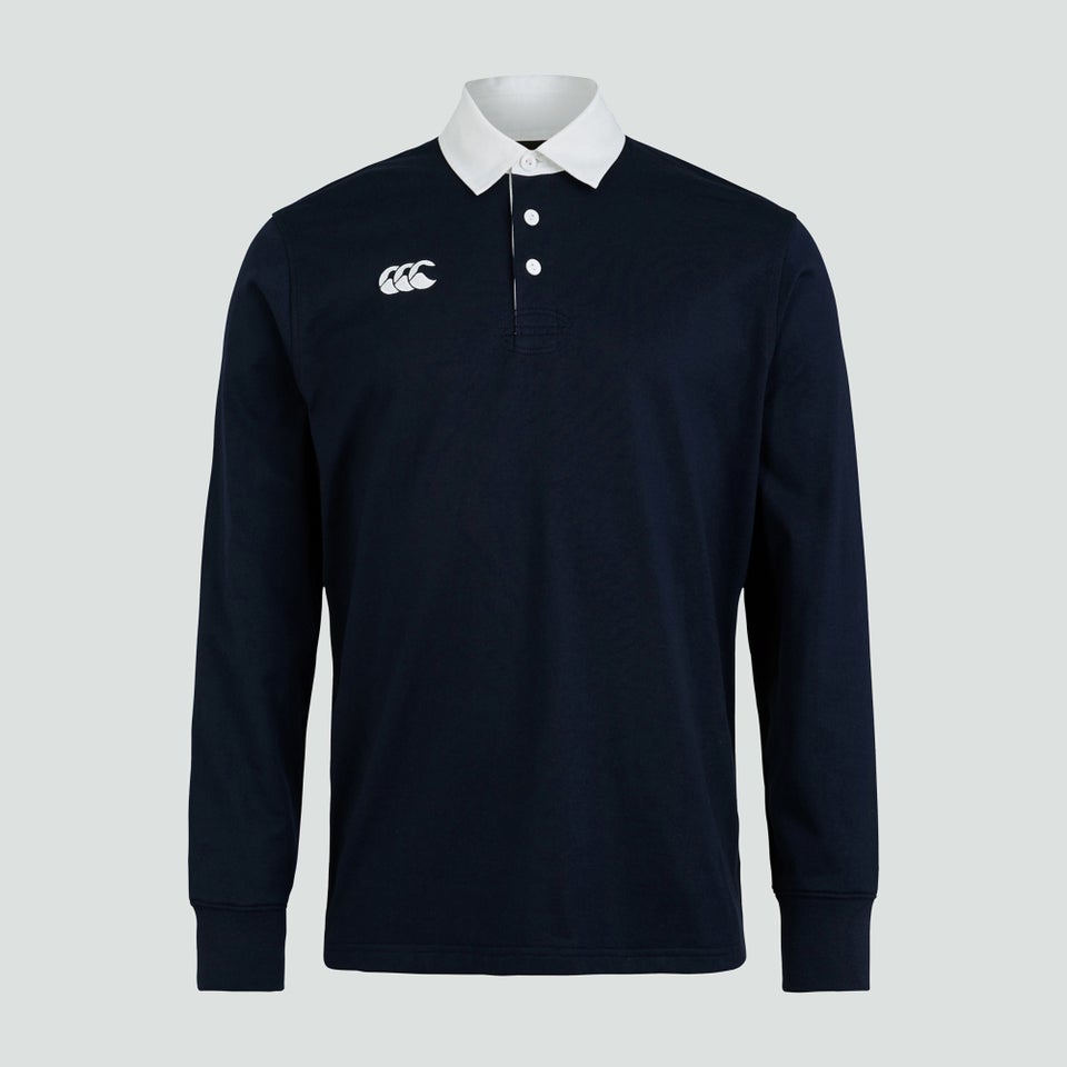 Mens Long Sleeved Retro Jersey Navy
