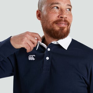 Mens Long Sleeved Retro Jersey Navy