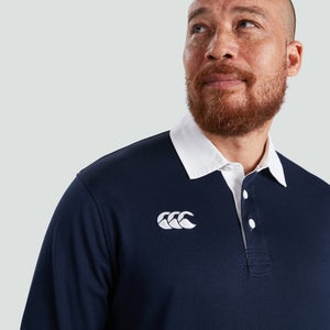 Mens Long Sleeved Retro Jersey Navy