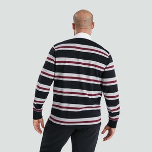 Mens Long Sleeved Retro Striped Jersey Black