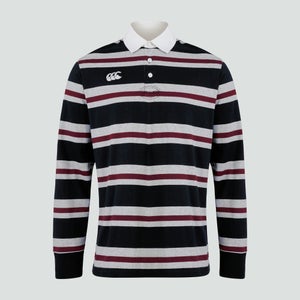 Mens Long Sleeved Retro Striped Jersey Black
