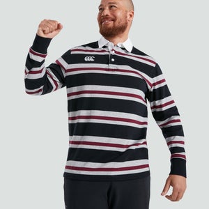 Mens Long Sleeved Retro Striped Jersey Black