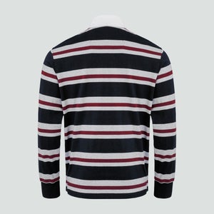 Mens Long Sleeved Retro Striped Jersey Black
