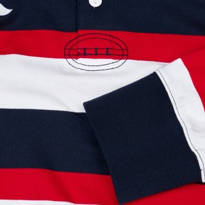 Mens Long Sleeved Retro Striped Jersey Red