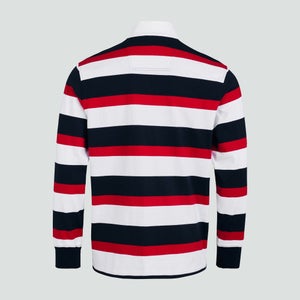 Mens Long Sleeved Retro Striped Jersey Red