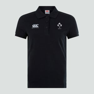 Womens IRFU Waimak Polo Shirt Black