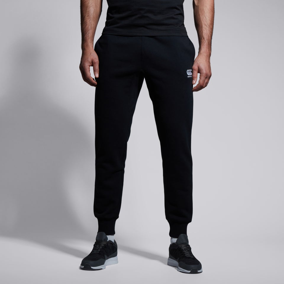 Mens Tapered Fleece Cuffpant Black