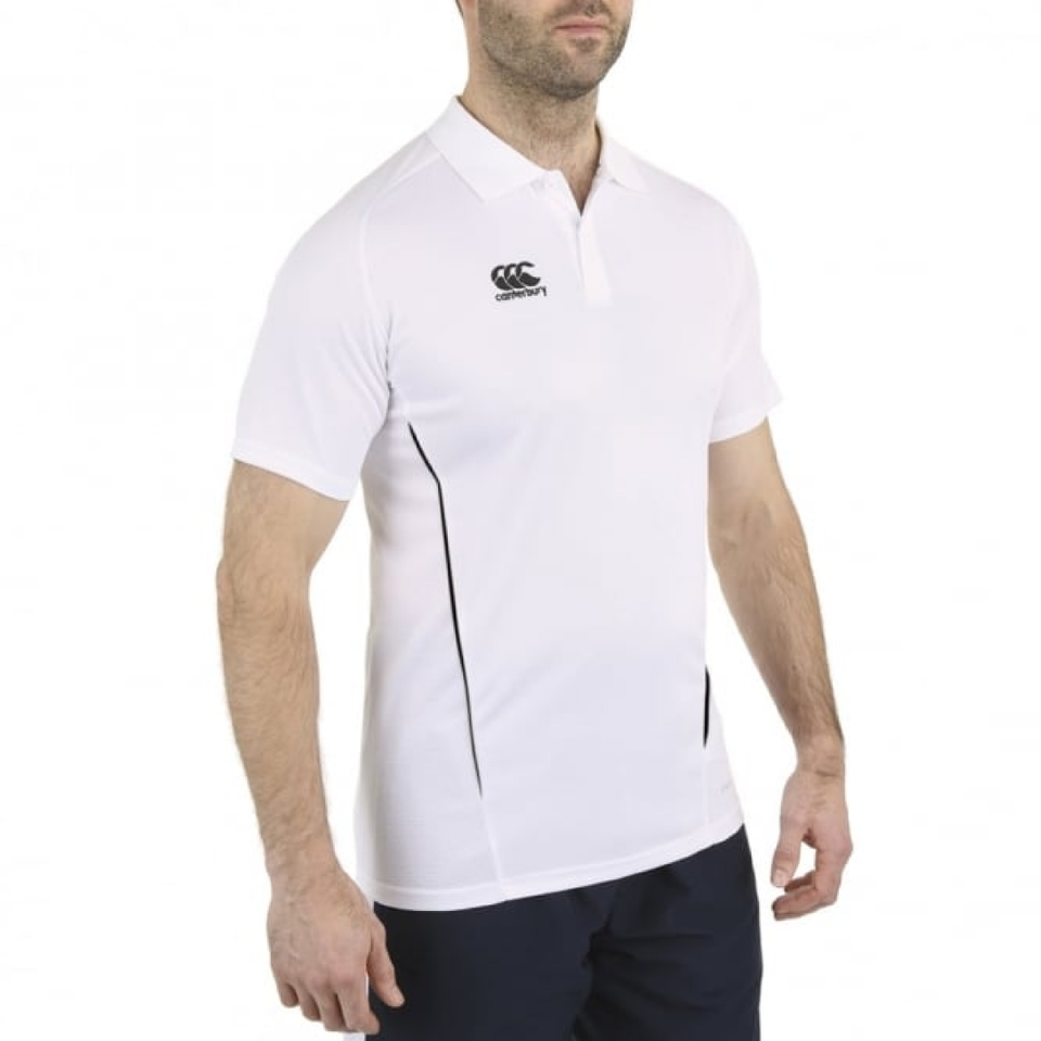 CANTERBURY TEAM DRY POLO SENIOR WHITE/BLACK