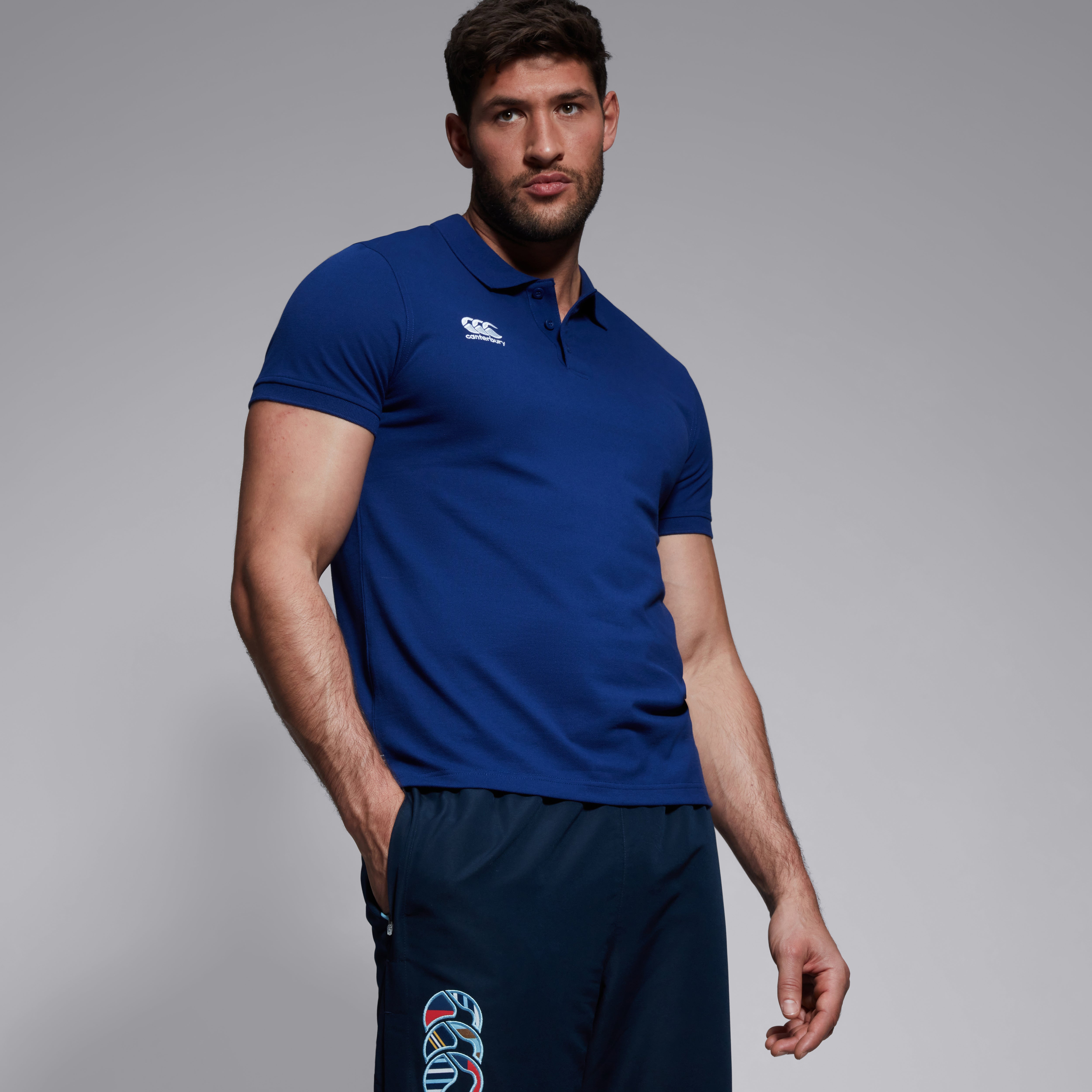 Mens Waimak Polo Shirt Blue | Canterbury