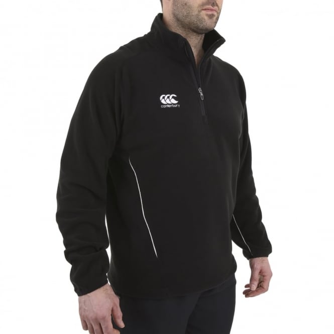 Mens Team 1/4 Zip Micro Fleece Black | Canterbury