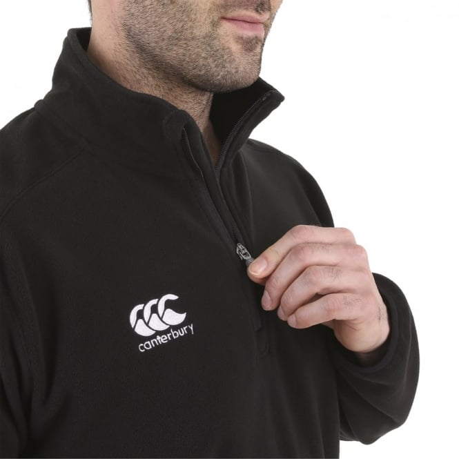 Mens Team 1/4 Zip Micro Fleece Black | Canterbury