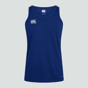 MENS CORE VAPODRI POLY SINGLET BLUE - XS