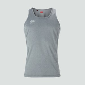 MENS CORE VAPODRI POLY SINGLET GREY - XS
