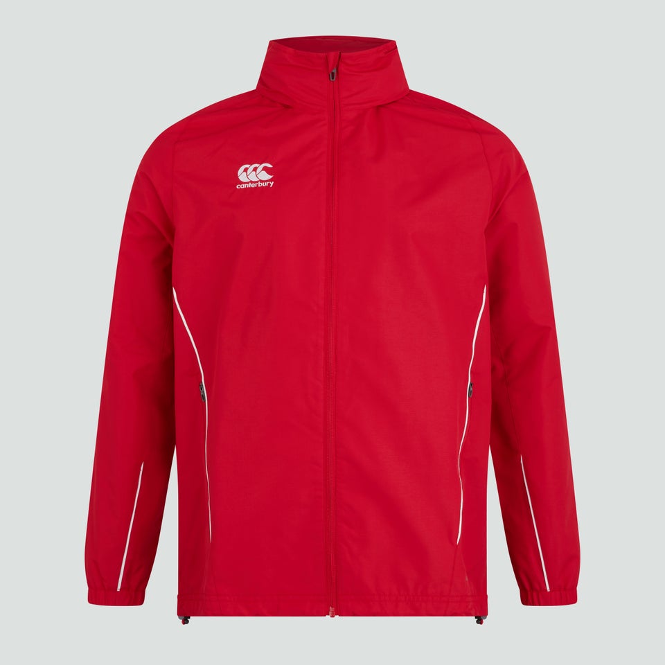 CANTERBURY TEAM FULL ZIP RAIN JACKET FLAG RED/WHITE