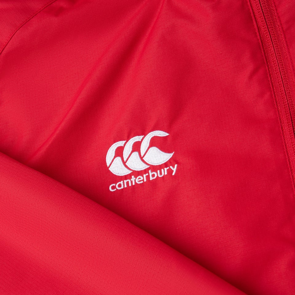 CANTERBURY TEAM FULL ZIP RAIN JACKET FLAG RED/WHITE