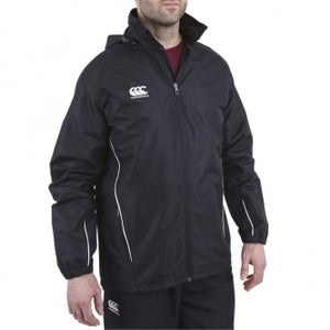 MENS TEAM FULL-ZIP RAIN JACKET BLACK - XS