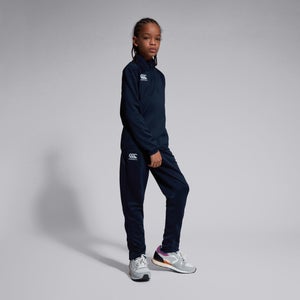 Junior Unisex Stretch Tapered Poly Knit Pants Navy