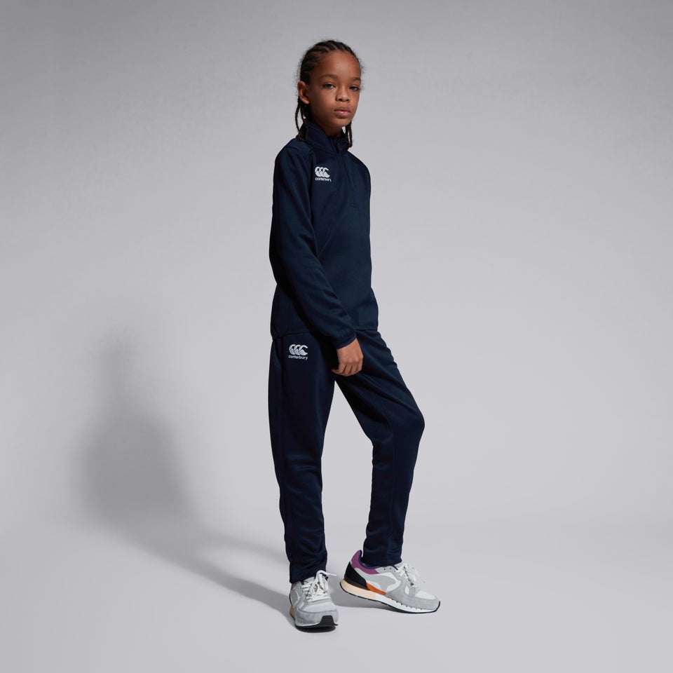 Junior Unisex Stretch Tapered Poly Knit Pants Navy