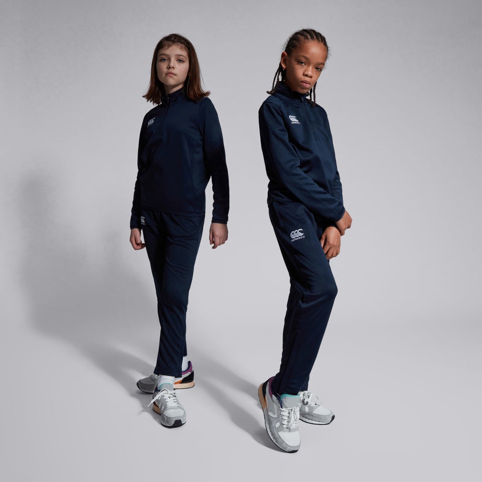 Junior Unisex Stretch Tapered Poly Knit Pants Navy