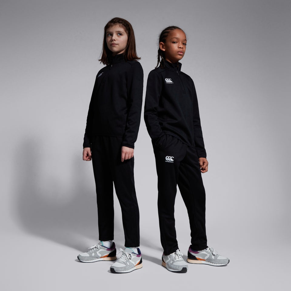 Junior Unisex Stretch Tapered Polyknit Pants Black