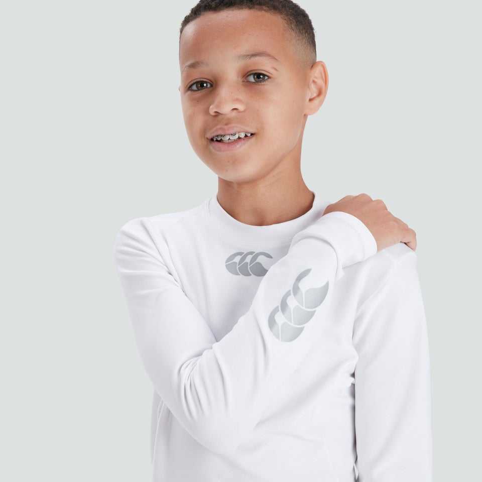 Junior Unisex Thermoreg Long Sleeved Top White