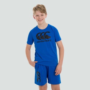 Junior Unisex Vapodri Poly Large Logo Tee Blue