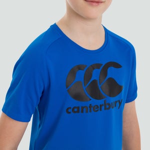 Junior Unisex Vapodri Poly Large Logo Tee Blue