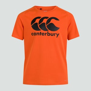 Junior Unisex Vapodri Poly Large Logo Tee Orange