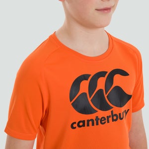 Junior Unisex Vapodri Poly Large Logo Tee Orange