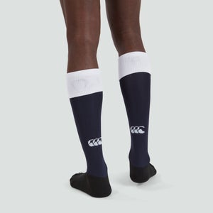Adult Unisex Team Cap Socks Navy/White