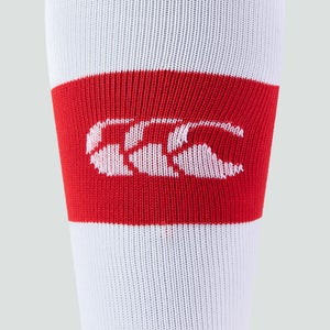 Adult Unisex Hooped Playing Socks Red/White