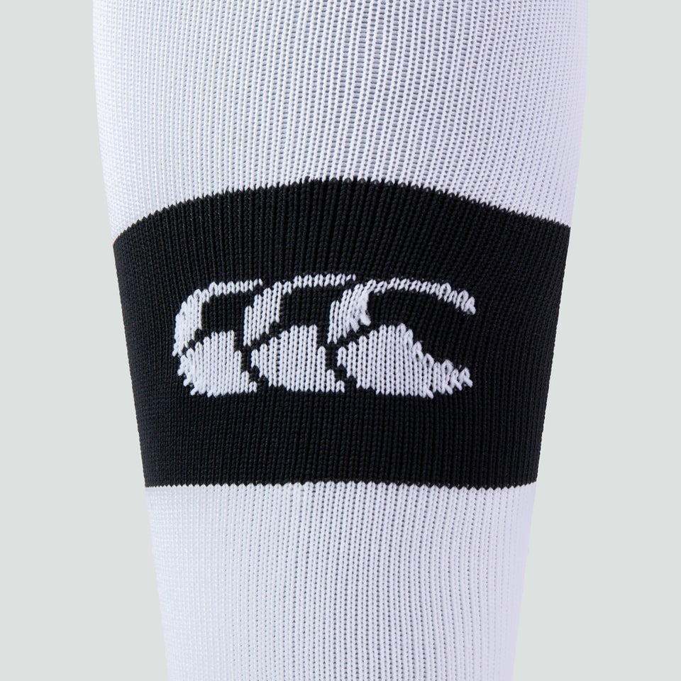Adult Unisex Hooped Playing Socks Black/White