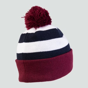 Adult Unisex Hooped Bobble Hat Maroon