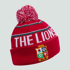 Adult Unisex British & Irish Lions Fleece Lined Bobble Hat Red