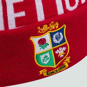 Adult Unisex British & Irish Lions Fleece Lined Bobble Hat Red