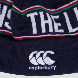 ADULT UNISEX BRITISH & IRISH LIONS FLEECE LINED BOBBLE HAT BLUE - ONE SIZE