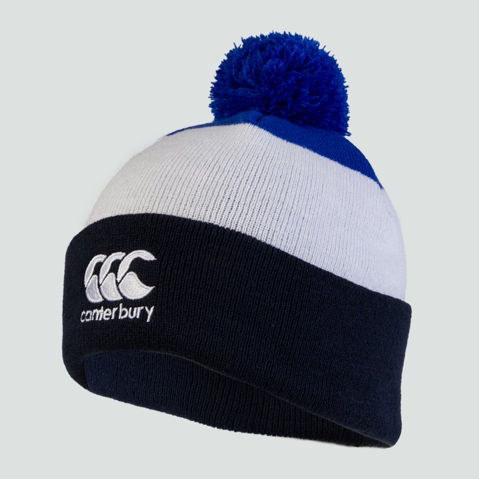 Adult Unisex Wide Hooped Bobble Hat Blue