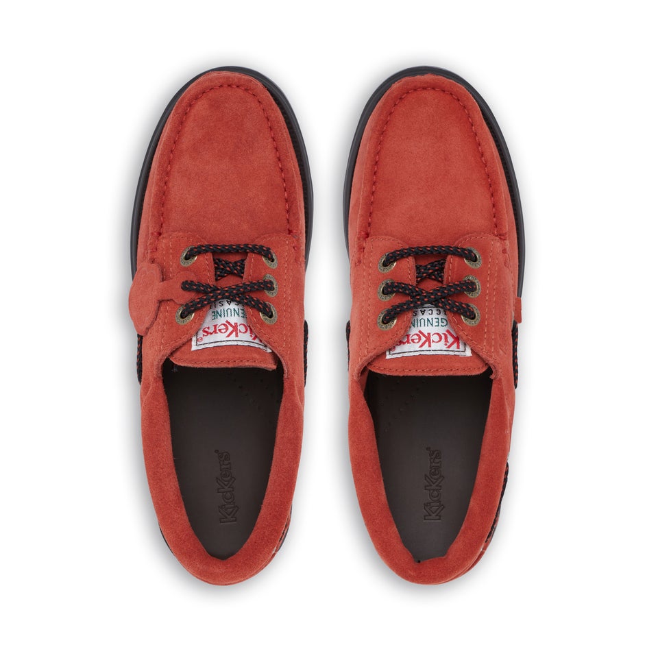 Adult Unisex Lennon Boatshoe Sued Red