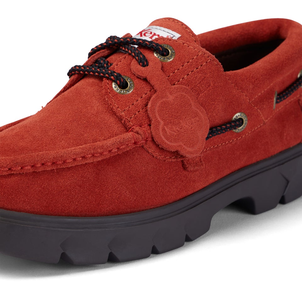 Adult Unisex Lennon Boatshoe Sued Red